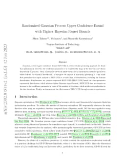 Randomized Gaussian Process Upper Confidence Bound with Tighter Bayesian
  Regret Bounds