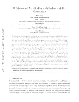 Multi-channel Autobidding with Budget and ROI Constraints