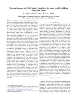Machine Learning for UAV Propeller Fault Detection based on a Hybrid
  Data Generation Model