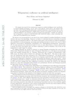 Witgenstein's influence on artificial intelligence