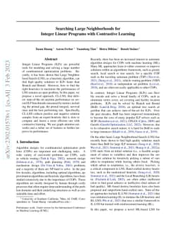 Searching Large Neighborhoods for Integer Linear Programs with
  Contrastive Learning