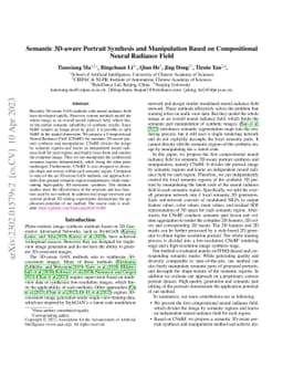 Semantic 3D-aware Portrait Synthesis and Manipulation Based on
  Compositional Neural Radiance Field
