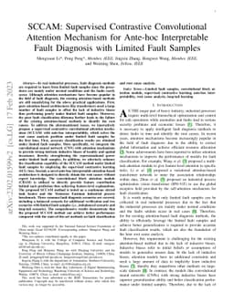 SCCAM: Supervised Contrastive Convolutional Attention Mechanism for
  Ante-hoc Interpretable Fault Diagnosis with Limited Fault Samples
