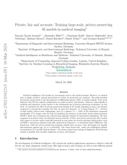 Private, fair and accurate: Training large-scale, privacy-preserving AI
  models in medical imaging