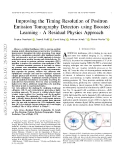 Improving the Timing Resolution of Positron Emission Tomography
  Detectors Using Boosted Learning -- A Residual Physics Approach