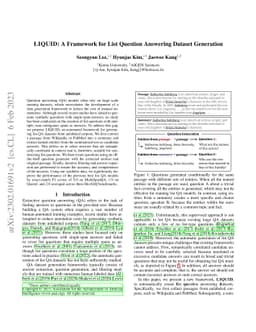 LIQUID: A Framework for List Question Answering Dataset Generation