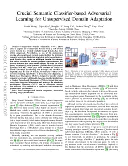 Crucial Semantic Classifier-based Adversarial Learning for Unsupervised
  Domain Adaptation