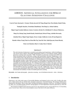 AIROGS: Artificial Intelligence for RObust Glaucoma Screening Challenge