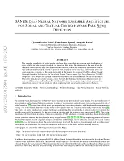 DANES: Deep Neural Network Ensemble Architecture for Social and Textual
  Context-aware Fake News Detection