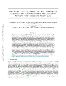 IMPORTANT-Net: Integrated MRI Multi-Parameter Reinforcement Fusion
  Generator with Attention Network for Synthesizing Absent Data
