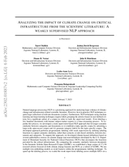 Analyzing the impact of climate change on critical infrastructure from
  the scientific literature: A weakly supervised NLP approach