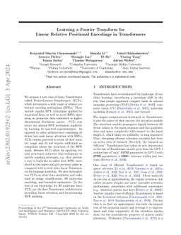 Learning a Fourier Transform for Linear Relative Positional Encodings in
  Transformers
