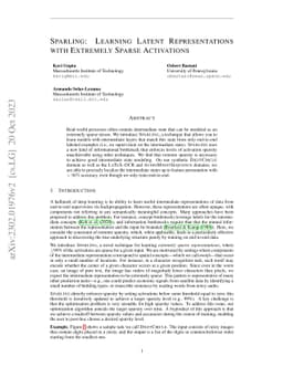 SPARLING: Learning Latent Representations with Extremely Sparse
  Activations