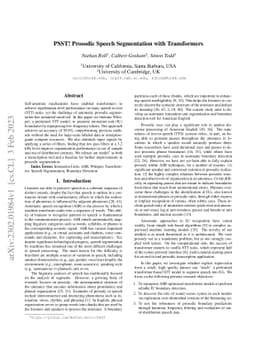 PSST! Prosodic Speech Segmentation with Transformers