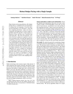 Robust Budget Pacing with a Single Sample