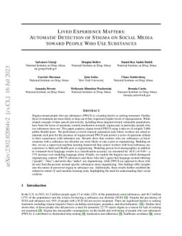 Lived Experience Matters: Automatic Detection of Stigma on Social Media
  Toward People Who Use Substances