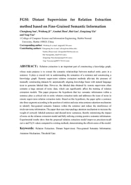 FGSI: Distant Supervision for Relation Extraction method based on
  Fine-Grained Semantic Information