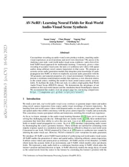 AV-NeRF: Learning Neural Fields for Real-World Audio-Visual Scene
  Synthesis