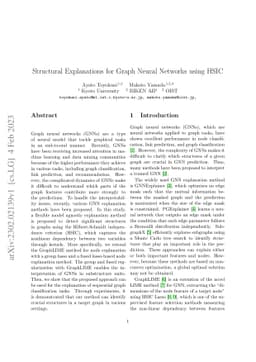 Structural Explanations for Graph Neural Networks using HSIC