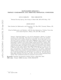 Rank-based linkage I: triplet comparisons and oriented simplicial
  complexes