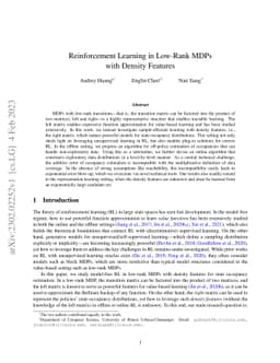 Reinforcement Learning in Low-Rank MDPs with Density Features