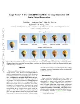 Design Booster: A Text-Guided Diffusion Model for Image Translation with
  Spatial Layout Preservation