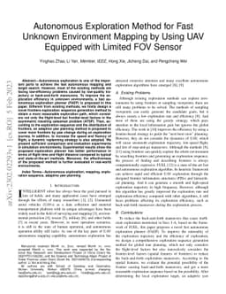 Autonomous Exploration Method for Fast Unknown Environment Mapping by
  Using UAV Equipped with Limited FOV Sensor