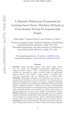 A Disparity Refinement Framework for Learning-based Stereo Matching
  Methods in Cross-domain Setting for Laparoscopic Images