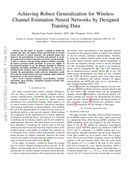 Achieving Robust Generalization for Wireless Channel Estimation Neural
  Networks by Designed Training Data