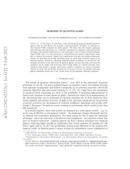 Learning in quantum games