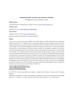 Regulating ChatGPT and other Large Generative AI Models