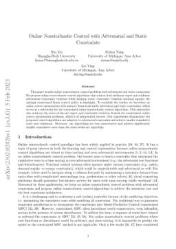 Online Nonstochastic Control with Adversarial and Static Constraints