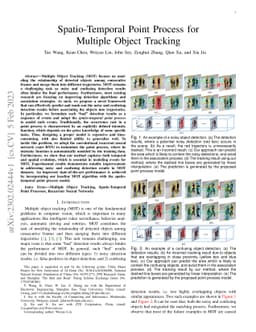 Spatio-Temporal Point Process for Multiple Object Tracking