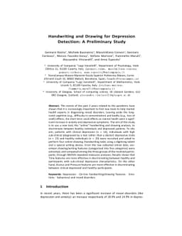 Handwriting and Drawing for Depression Detection: A Preliminary Study
