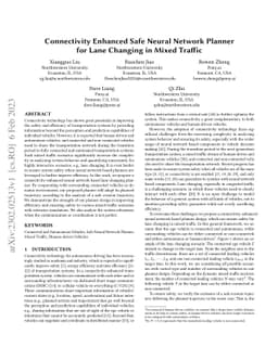 Connectivity Enhanced Safe Neural Network Planner for Lane Changing in
  Mixed Traffic