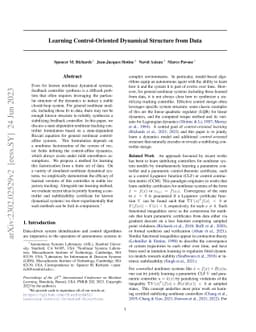 Learning Control-Oriented Dynamical Structure from Data