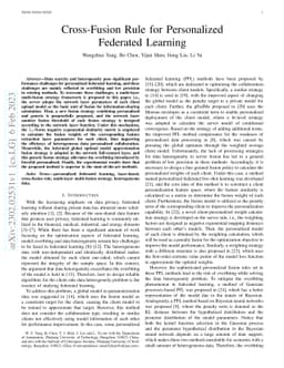 Cross-Fusion Rule for Personalized Federated Learning