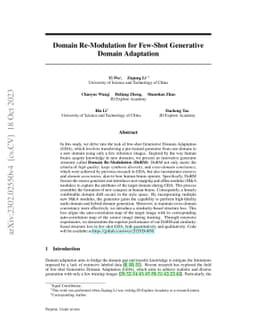 Domain Re-Modulation for Few-Shot Generative Domain Adaptation