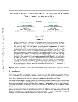 Proposing Novel Extrapolative Compounds by Nested Variational
  Autoencoders