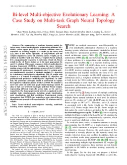 Bi-level Multi-objective Evolutionary Learning: A Case Study on
  Multi-task Graph Neural Topology Search