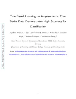 Tree-Based Learning on Amperometric Time Series Data Demonstrates High
  Accuracy for Classification