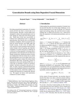 Generalization Bounds with Data-dependent Fractal Dimensions