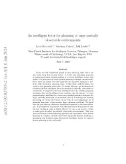 An intelligent tutor for planning in large partially observable
  environments