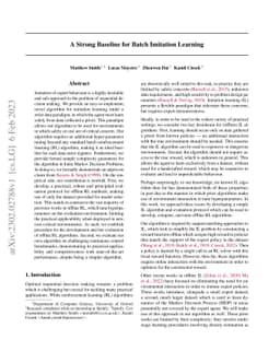 A Strong Baseline for Batch Imitation Learning