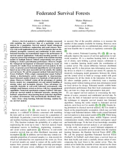 Federated Survival Forests