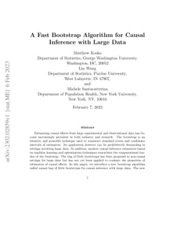 A Fast Bootstrap Algorithm for Causal Inference with Large Data