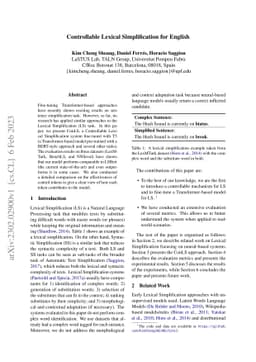 Controllable Lexical Simplification for English