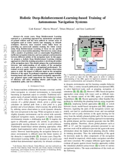 Holistic Deep-Reinforcement-Learning-based Training of Autonomous
  Navigation Systems