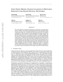 Joint Edge-Model Sparse Learning is Provably Efficient for Graph Neural
  Networks