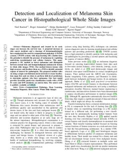 Detection and Localization of Melanoma Skin Cancer in Histopathological
  Whole Slide Images